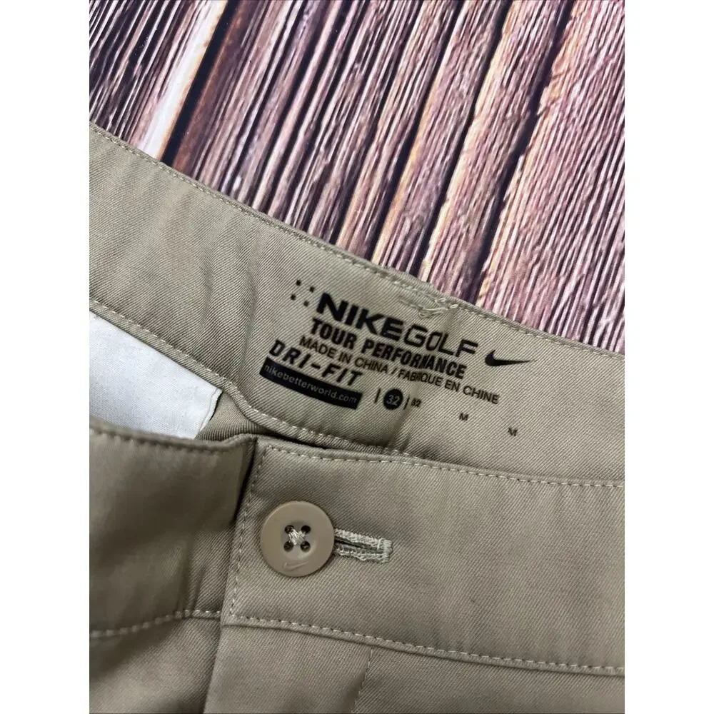 Nike Golf Tour Performance Dri-Fit Shorts Mens 32 Beige Chino Pockets